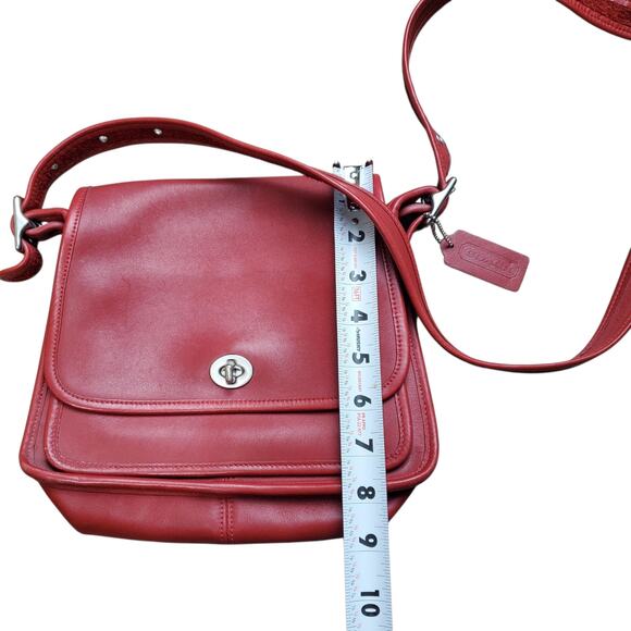 Vintage Coach Red Rambler's Legacy Crossbody Shoulder Bag - 9061 - Picture 7 of 15